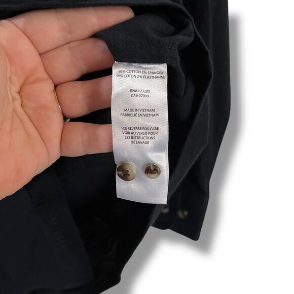 NWT Travis Mathew Mens Sz S Cloud Flannel Button Up Long Sleeve Shirt Black $140 - Picture 7 of 11